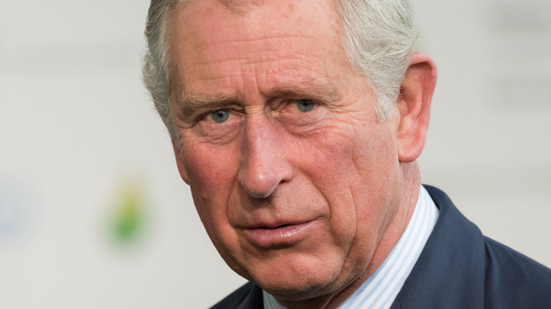 Prince Charles wears a suit.