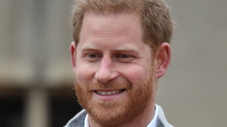 Prince Harry smiles for the camera. 