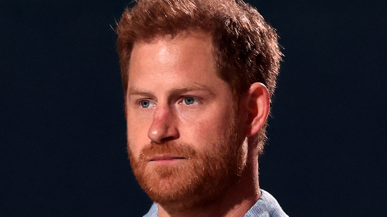 Prince Harry looking serious