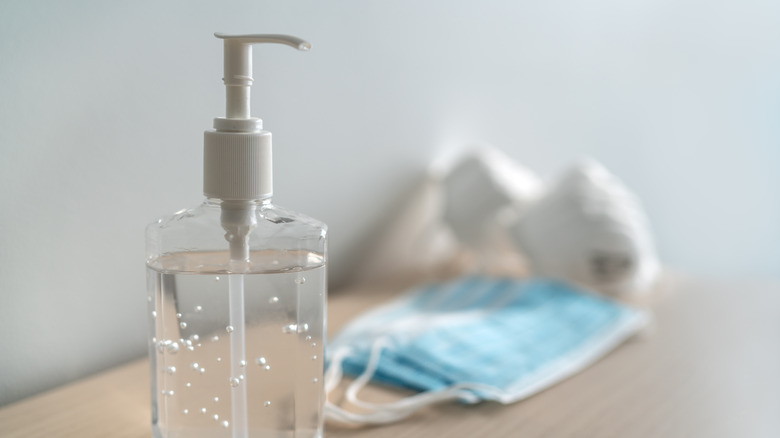 masks and hand sanitizer