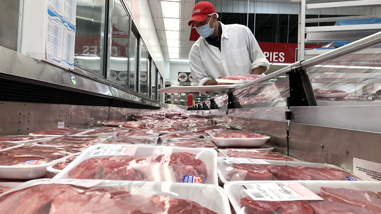 meat worker at a grocery