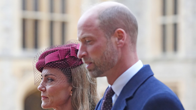 William, Prince of Wales and Catherine, Princess of Wales waiting for Donald and Melania Trump to arrive for the state visit
