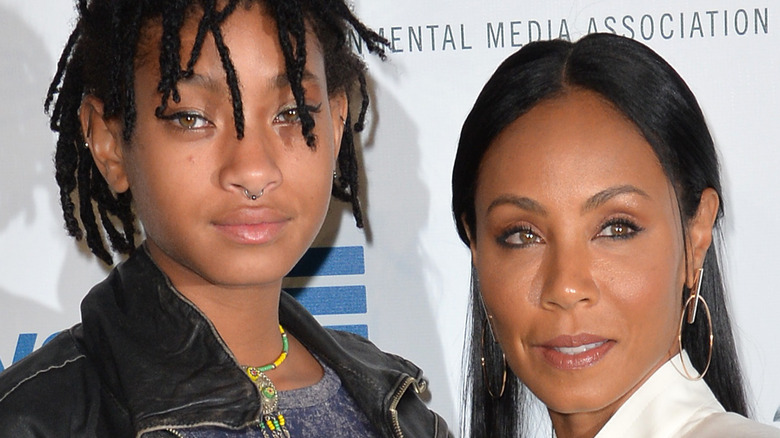 Willow and Jada Pinkett Smith pose together on the red carpet