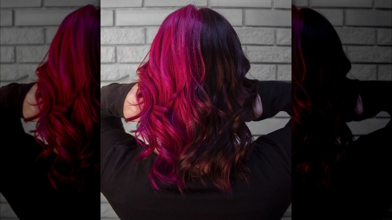 Red wine and burgundy hair