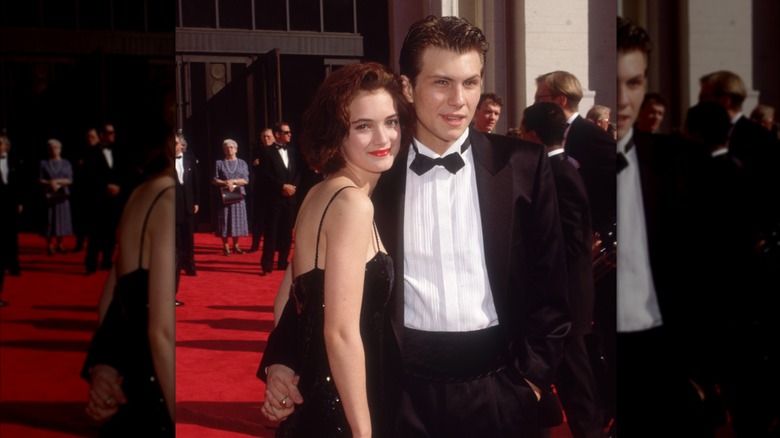 Winona Ryder & Christian Slater attend the Academy Awards in 1989