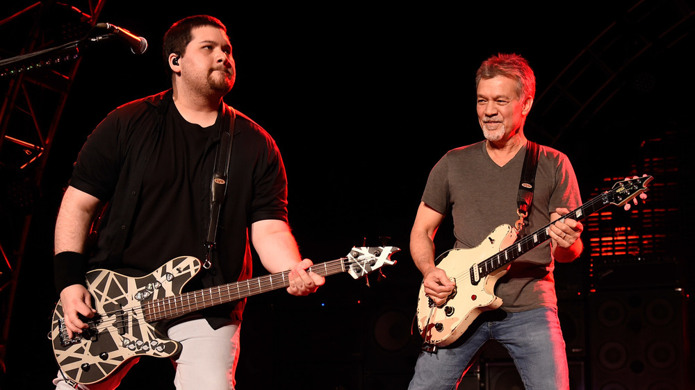 Wolfgang Van Halen with Eddie Van Halen