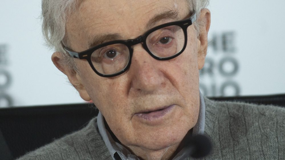 Woody Allen looking straight ahead