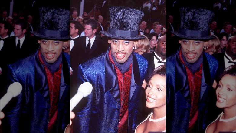 Dennis Rodman getting interviewed at the 1997 Academy Awards