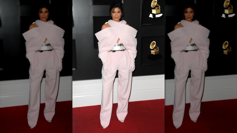 Kylie Jenner walking the red carpet at the 2019 Grammys