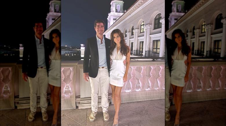Jesse Watters and Wife Emma Watters pose for a photo while on a date