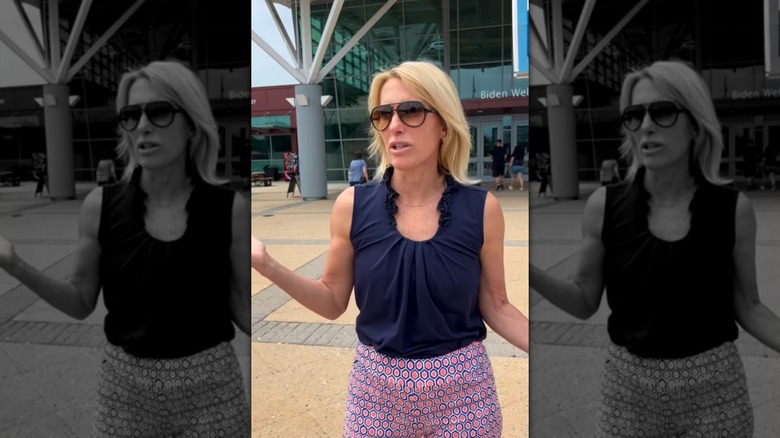 Fox News presented Laura Ingraham stood outside the Biden Welcome Center
