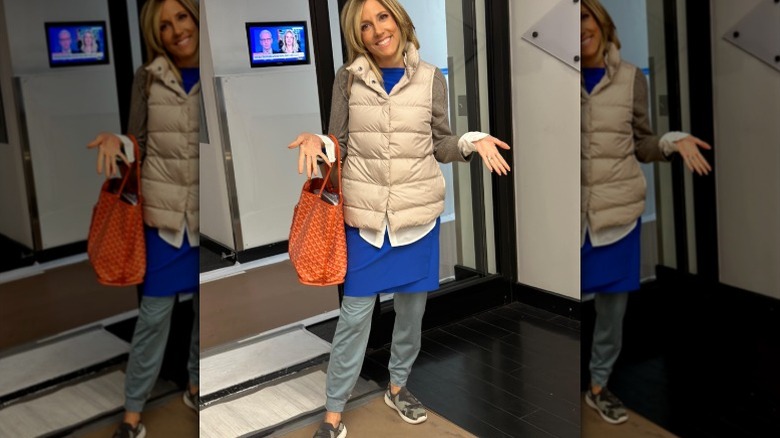 Alisyn Camerota poses in her layered outfit