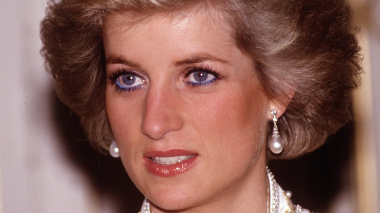 Princess Diana in pearl earrings