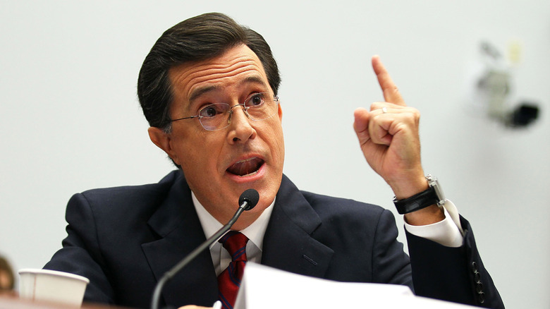 Stephen Colbert testifying in front of Congress