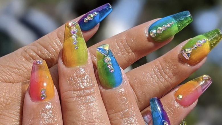 colorful fingernails