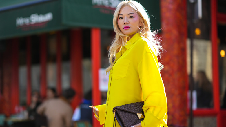 Woman wearing yellow