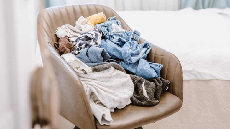 Pile of clothes on a chair