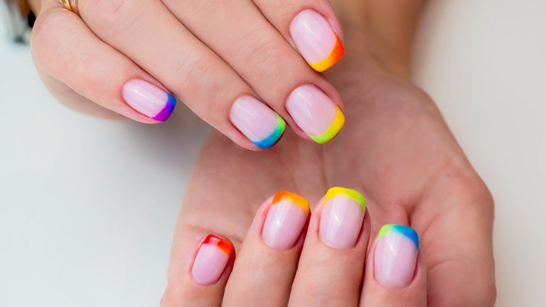 Rainbow L Designer Nail Stickers