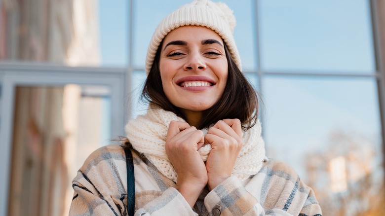 Woman smiling in a jacket