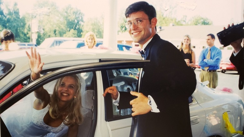 Mike Johnson and his wife, Kelly, on their wedding day in 1999.