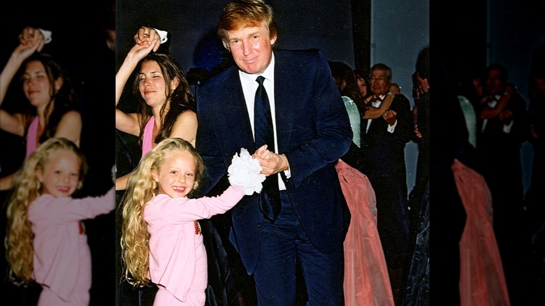 A young Tiffany Trump dancing with Donald Trump