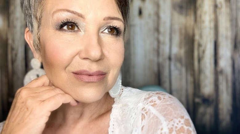 Mature woman with light smoky eye