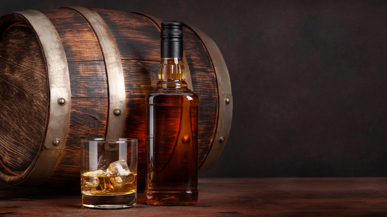 Bourbon bottle barrel