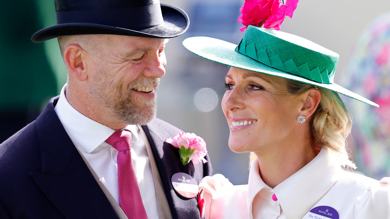 Mike and Zara Tindall smiling at each other