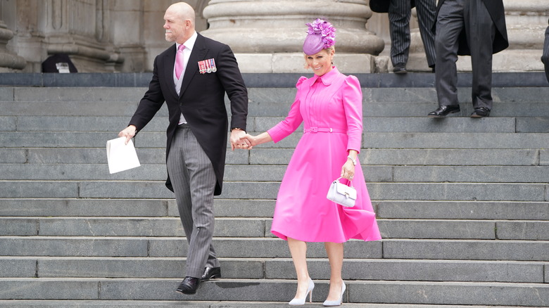 Zara Tindall smiling with Mike Tindall