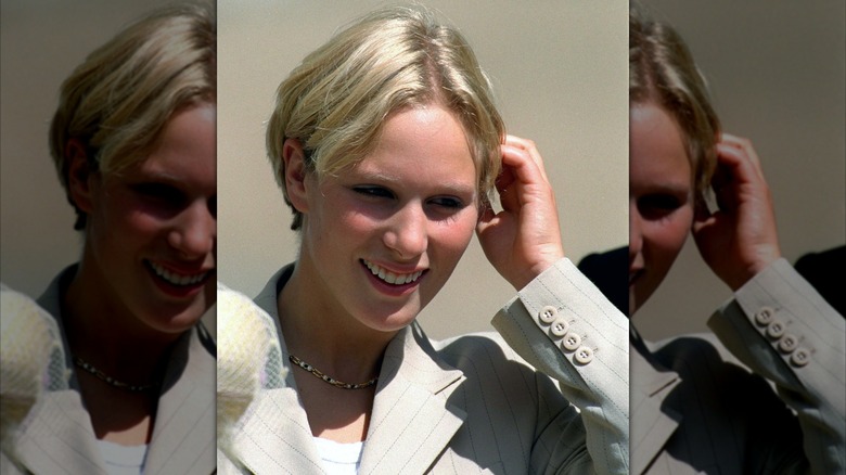 Zara Tindall with short, highlighted hair