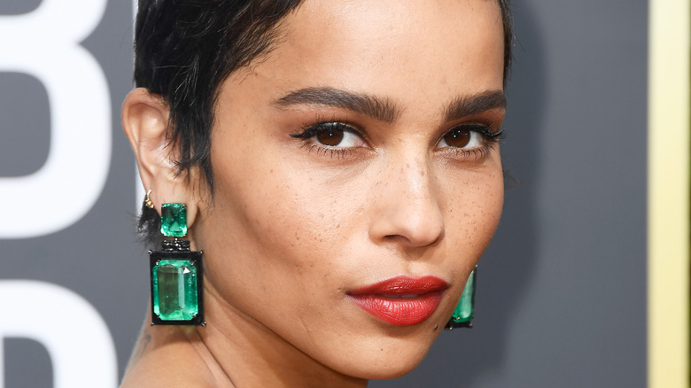 Zoe Kravitz poses at The Batman premiere