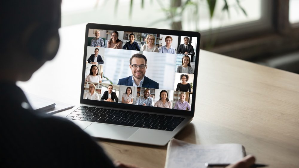 man and woman in video conferencing call