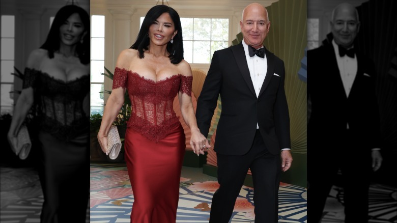 Lauren Sánchez and Jeff Bezos at the White House