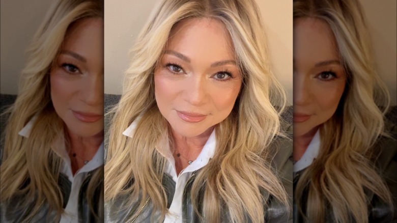 Valerie Bertinelli looking serious