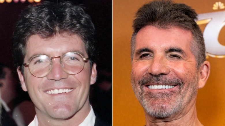 Composite image of Simon Cowell posing on a red carpet