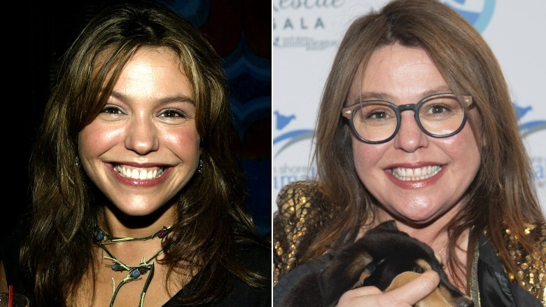 Split image of older and younger Rachael Ray smiling