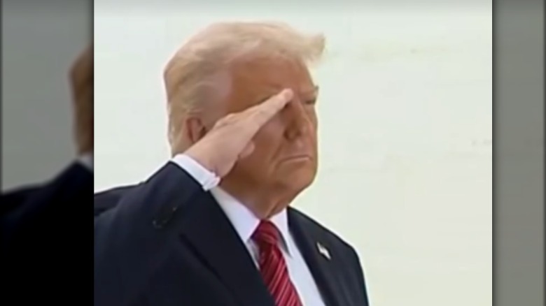 Donald Trump saluting