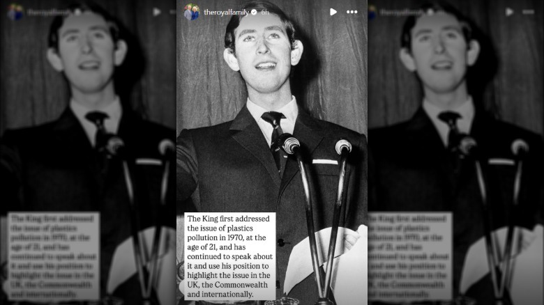 A screengrab of the royal family's throwback of King Charles III circa 1970