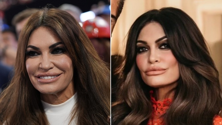 Split image of Kimberly Guilfoyle from 2024 and Kimberly Guilfoyle from 2025