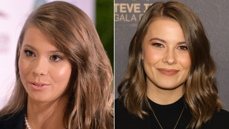 side-by-side photos of Bindi Irwin