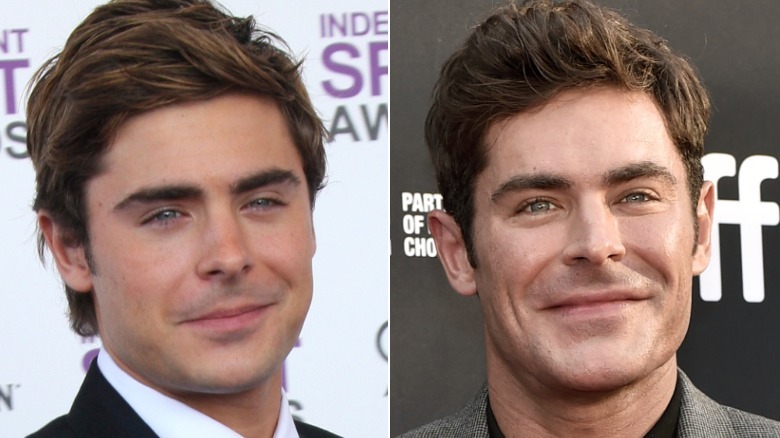 Zac Efron in 2012 and 2022