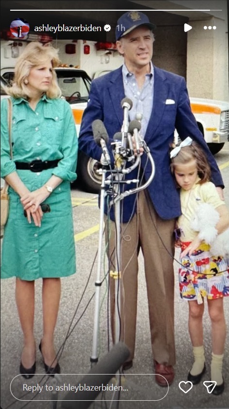 Joe Biden and Jill Biden talking to reporters with Ashley Biden
