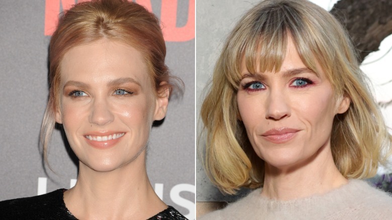Side-by-side photos of January Jones taken 10 years apart