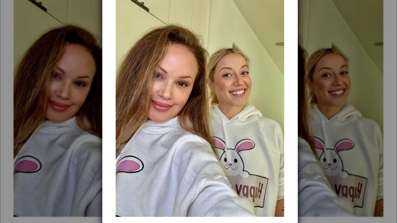 Leah Remini smiling with a friend