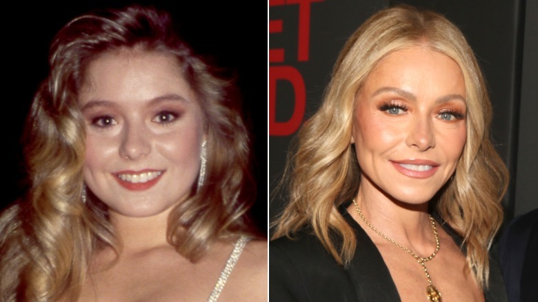 Kelly Ripa in 1991 on the left and in 2025 on the right.