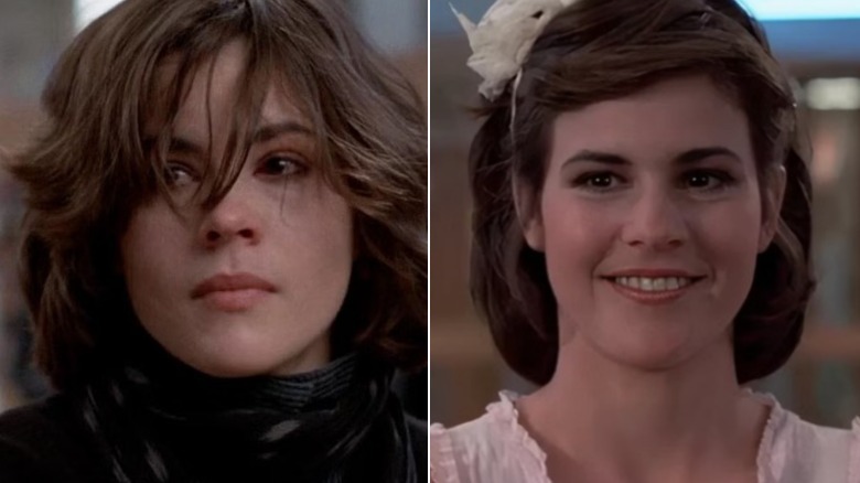 Side-by-side of Ally Sheedy's Allison in The Breakfast Club before and after her makeover