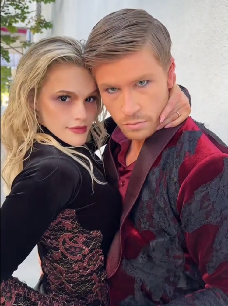 Witney Carson and Robert Irwin pose in vampire-inspired makeup (2025)