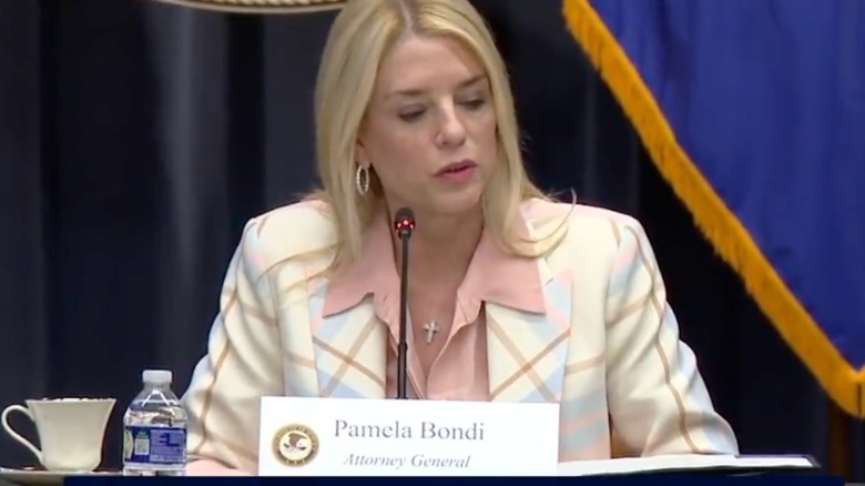 Pam Bondi white pastel outfit