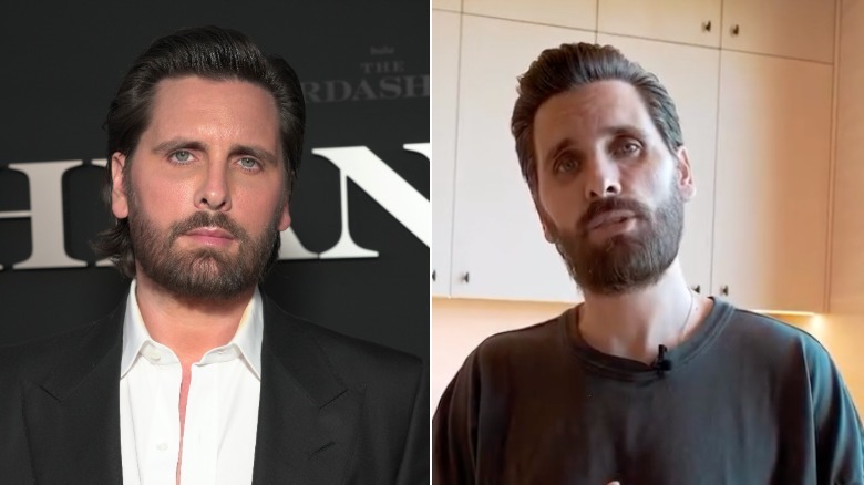 Composite image of Scott Disick before and after weight loss