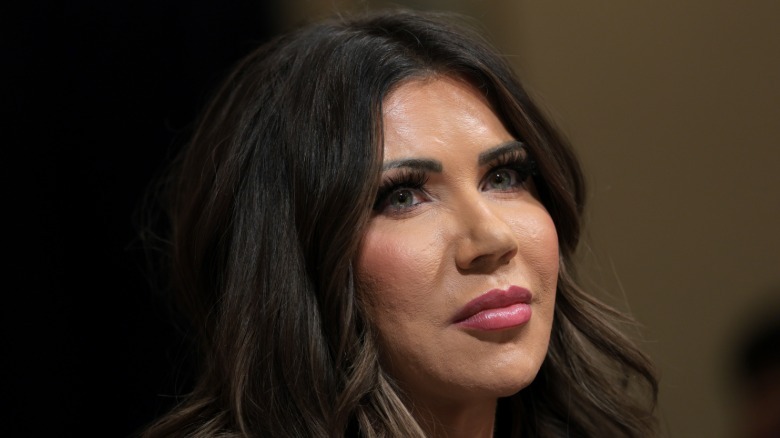 Kristi Noem with muddy makeup at a December 11 House committee